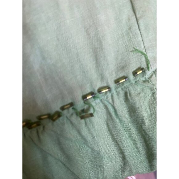 Green Tiered Smocked Waist Cotton Skirt By Ruby n Style Casual Cottagecore Fairy - Picture 7 of 7